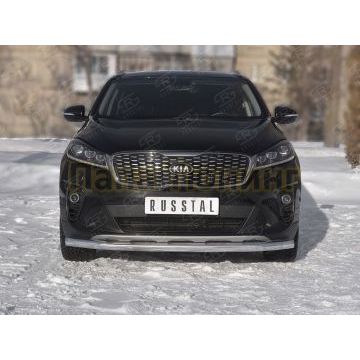 Защита переднего бампера d57 секции РусСталь для Kia Sorento Prime 2018-