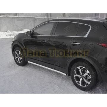 Пороги труба d57 секция РусСталь для Kia Sportage 2018-2021