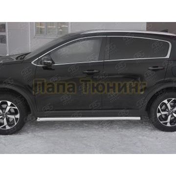 Пороги труба d57 секция РусСталь для Kia Sportage 2018-2021