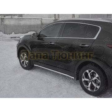 Пороги труба d42 секция РусСталь для Kia Sportage 2018-2021