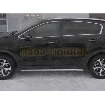Пороги труба d42 секция РусСталь для Kia Sportage 2018-2021