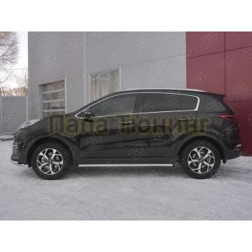 Пороги труба d42 секция РусСталь для Kia Sportage 2018-2021