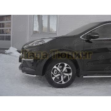 Защита переднего бампера d42 секция d42 дуга РусСталь для Kia Sportage 2018-2021