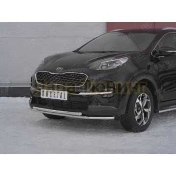 Защита переднего бампера d42 секция d42 дуга РусСталь для Kia Sportage 2018-2021