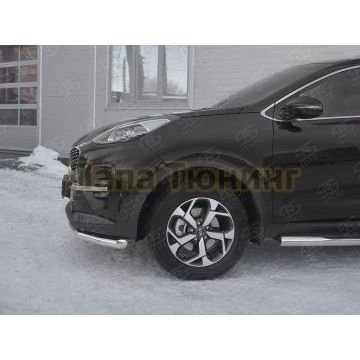 Защита переднего бампера d57 секция РусСталь для Kia Sportage 2018-2021