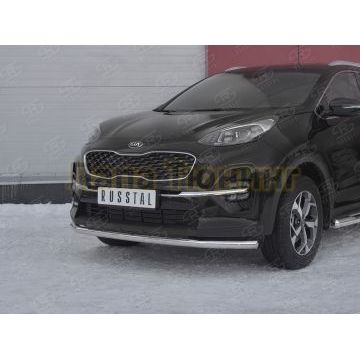 Защита переднего бампера d57 секция РусСталь для Kia Sportage 2018-2021