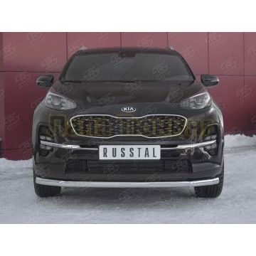 Защита переднего бампера d57 секция РусСталь для Kia Sportage 2018-2021