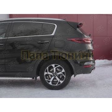 Защита заднего бампера 75х42 дуга РусСталь для Kia Sportage 2018-2021