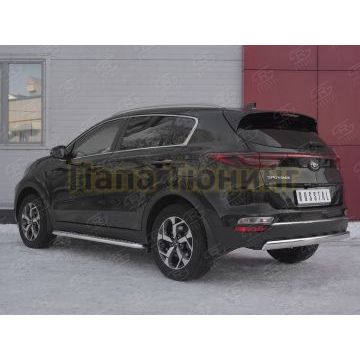Защита заднего бампера 75х42 дуга РусСталь для Kia Sportage 2018-2021