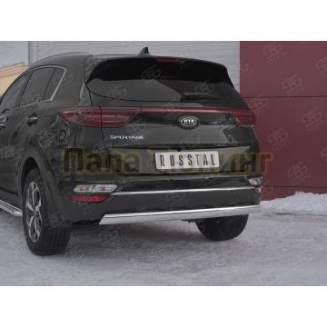 Защита заднего бампера 75х42 дуга РусСталь для Kia Sportage 2018-2021