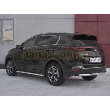 Защита заднего бампера d57 дуга РусСталь для Kia Sportage 2018-2021