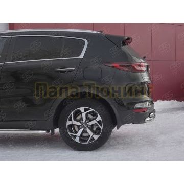 Защита заднего бампера d57 дуга d42 дуга РусСталь для Kia Sportage 2018-2021