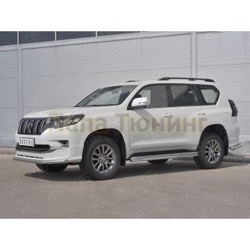 Защита переднего бампера d57 секции РусСталь для Toyota LC Prado 150 Style 2019-