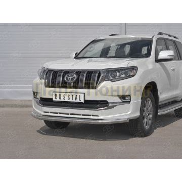 Защита переднего бампера d57 секции РусСталь для Toyota LC Prado 150 Style 2019-