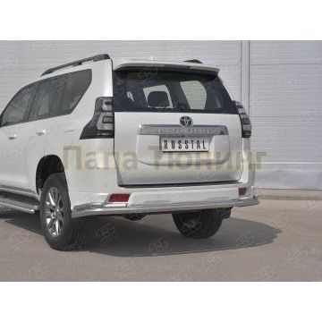Защита заднего бампера d57 секции d42x2 уголки РусСталь для Toyota LC Prado 150 Style 2019-