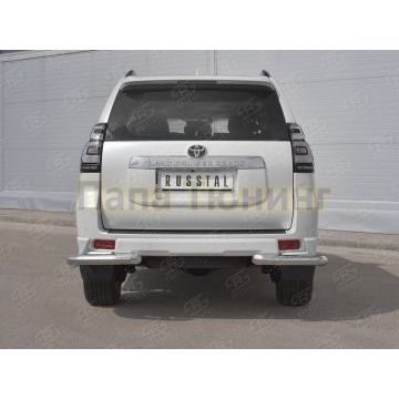 Защита заднего бампера уголки d76 секции РусСталь для Toyota LC Prado 150 Style 2019-