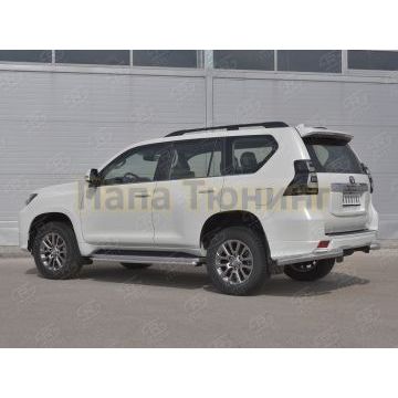 Защита заднего бампера уголки d76 секции РусСталь для Toyota LC Prado 150 Style 2019-