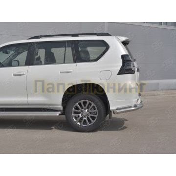 Защита заднего бампера уголки d76 секции-d42 секции РусСталь для Toyota LC Prado 150 Style 2019-