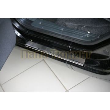 Накладки на пороги RUSSTAL (нерж., шлиф., надпись) РусСталь для Lada Vesta 2015-