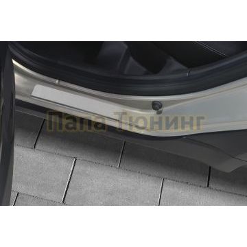 Накладки на пороги RUSSTAL (нерж., шлиф) РусСталь для Lada Vesta SW CROSS 2017-