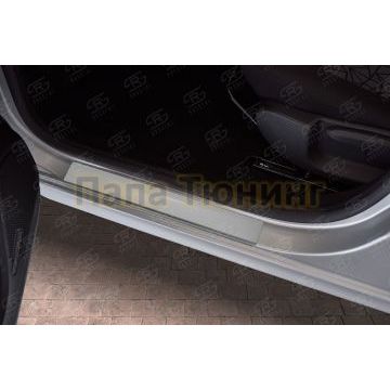 Накладки на пороги RUSSTAL (нерж., зеркало) РусСталь для Lada Xray Exclusive 2017-
