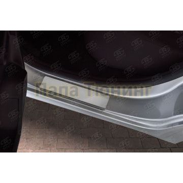Накладки на пороги RUSSTAL (нерж., зеркало) РусСталь для Lada Xray Exclusive 2017-