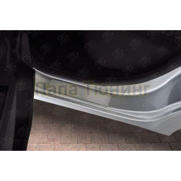 Накладки на пороги RUSSTAL (нерж., шлиф) РусСталь для Lada Xray Exclusive 2017-