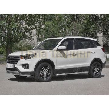 Пороги труба d42 с листом (Лист алюм, проф.сталь) (вариант 2) РусСталь для Lifan X70 2018-