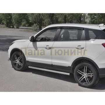 Пороги труба d57 (вариант 2) РусСталь для Lifan X70 2018-