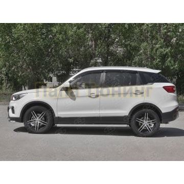 Пороги труба d57 (вариант 3) РусСталь для Lifan X70 2018-