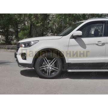 Защита переднего бампера d42 секции РусСталь для Lifan X70 2018-