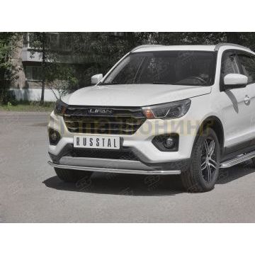 Защита переднего бампера d42 секции РусСталь для Lifan X70 2018-
