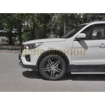 Защита переднего бампера d57 секции-d42 дуга РусСталь для Lifan X70 2018-