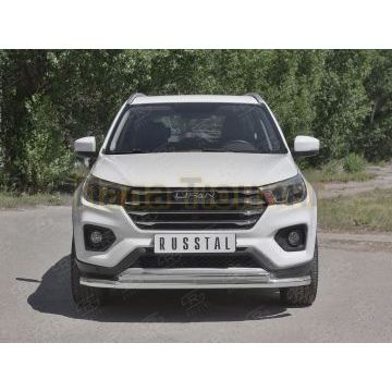 Защита переднего бампера d57 секции-d42 дуга РусСталь для Lifan X70 2018-
