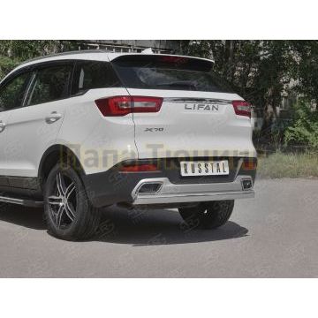 Защита заднего бампера d75х42 дуга РусСталь для Lifan X70 2018-