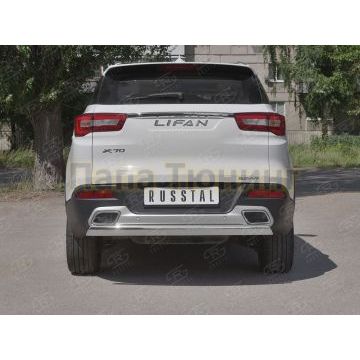 Защита заднего бампера d75х42 дуга РусСталь для Lifan X70 2018-
