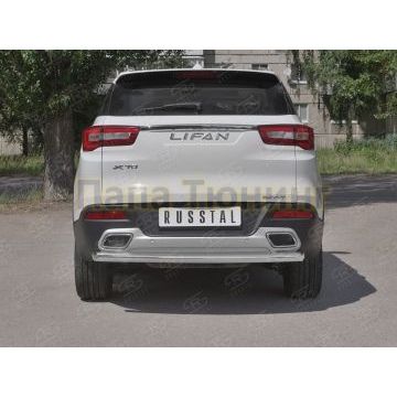 Защита заднего бампера d57 дуга РусСталь для Lifan X70 2018-