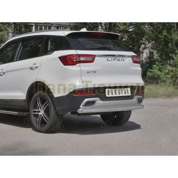 Защита заднего бампера d57 дуга РусСталь для Lifan X70 2018-