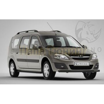 Защита переднего бампера d57 ч. сталь черн. (секции) РусСталь для Lada Largus 2012-