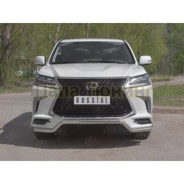 Защита переднего бампера d57 волна РусСталь для Lexus LX450d-lx570 (TRD Superior) 2015-