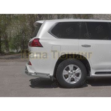 Защита заднего бампера уголки d76секции-d42секции РусСталь для Lexus LX450d-lx570 (trd superior