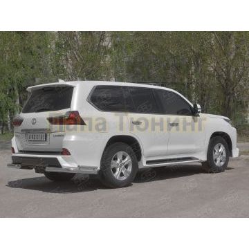 Защита заднего бампера уголки d76секции-d42секции РусСталь для Lexus LX450d-lx570 (trd superior