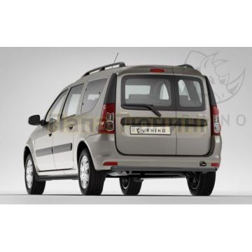 Защита заднего бампера d57 ч. сталь сер. (дуга) РусСталь для Lada Largus 2012-