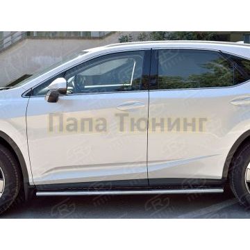 Пороги труба 120х60 овал с проступью РусСталь для Lexus RX 350L (not f-sport) 2018-