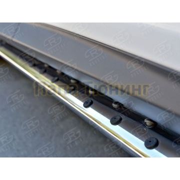 Пороги труба 75х42 овал с проступью РусСталь для Lexus RX 350L (not f-sport) 2018-