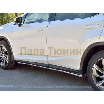 Пороги труба d42 секция (вариант 1) РусСталь для Lexus RX 350L (not f-sport) 2018-
