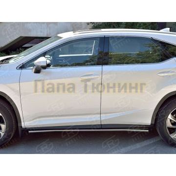 Пороги труба d42 секция (вариант 1) РусСталь для Lexus RX 350L (not f-sport) 2018-