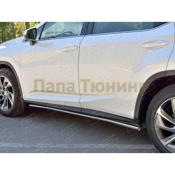Пороги труба d42 секция (вариант 3) РусСталь для Lexus RX 350L (not f-sport) 2018-