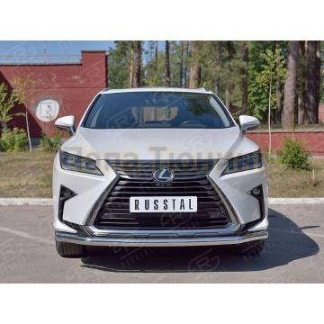 Защита переднего бампера d57 секция РусСталь для Lexus RX 350L (not f-sport) 2018-