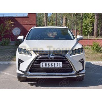 Защита переднего бампера d42 секция РусСталь для Lexus RX 350L (not f-sport) 2018-